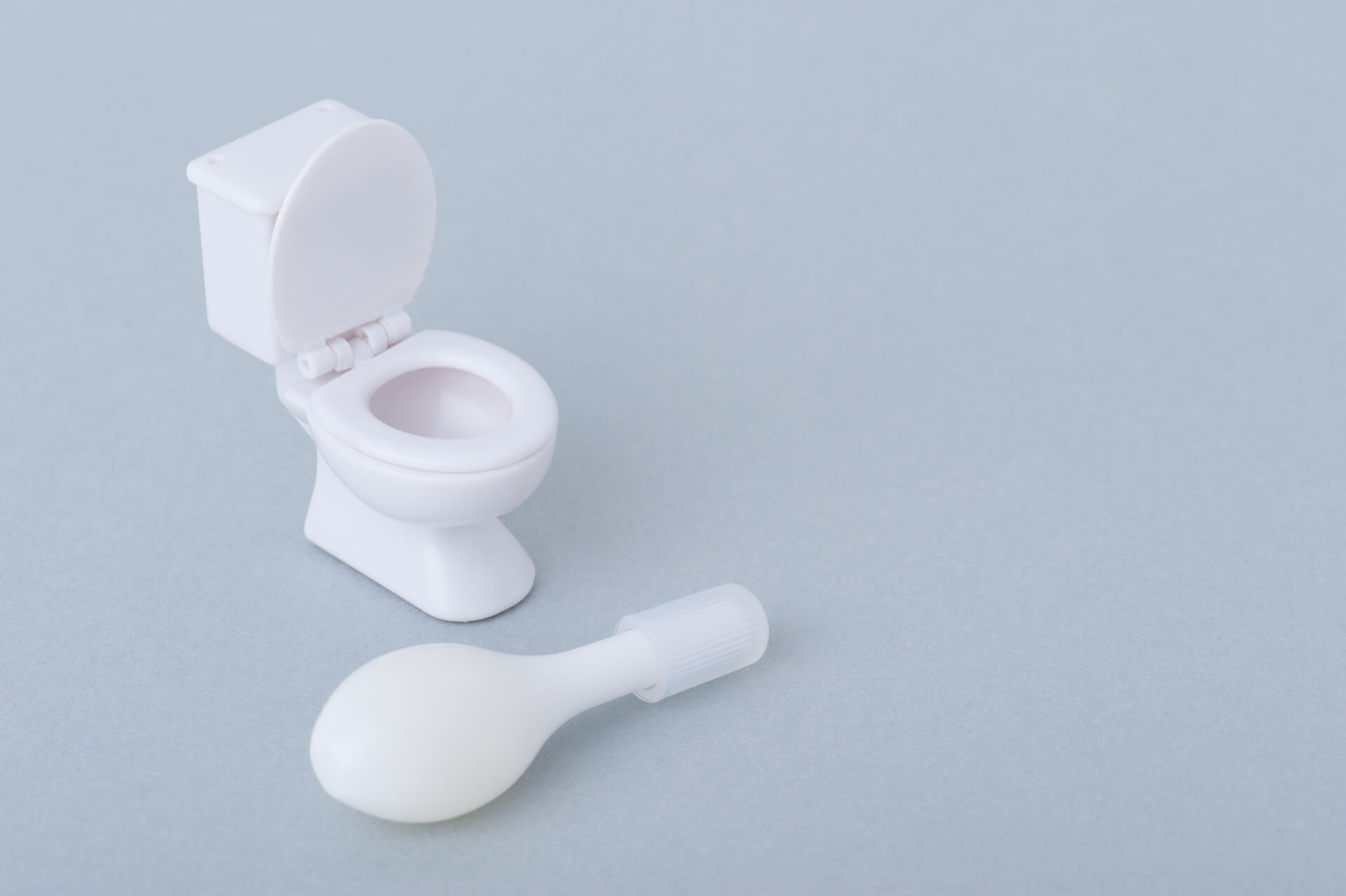 トイレの模型と痔の薬